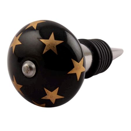 Gold Star Ceramic Wine Stopper